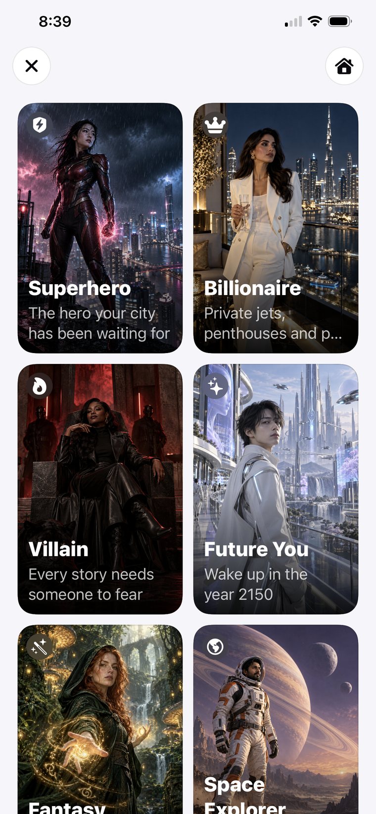 Pick a style in the Trendify app