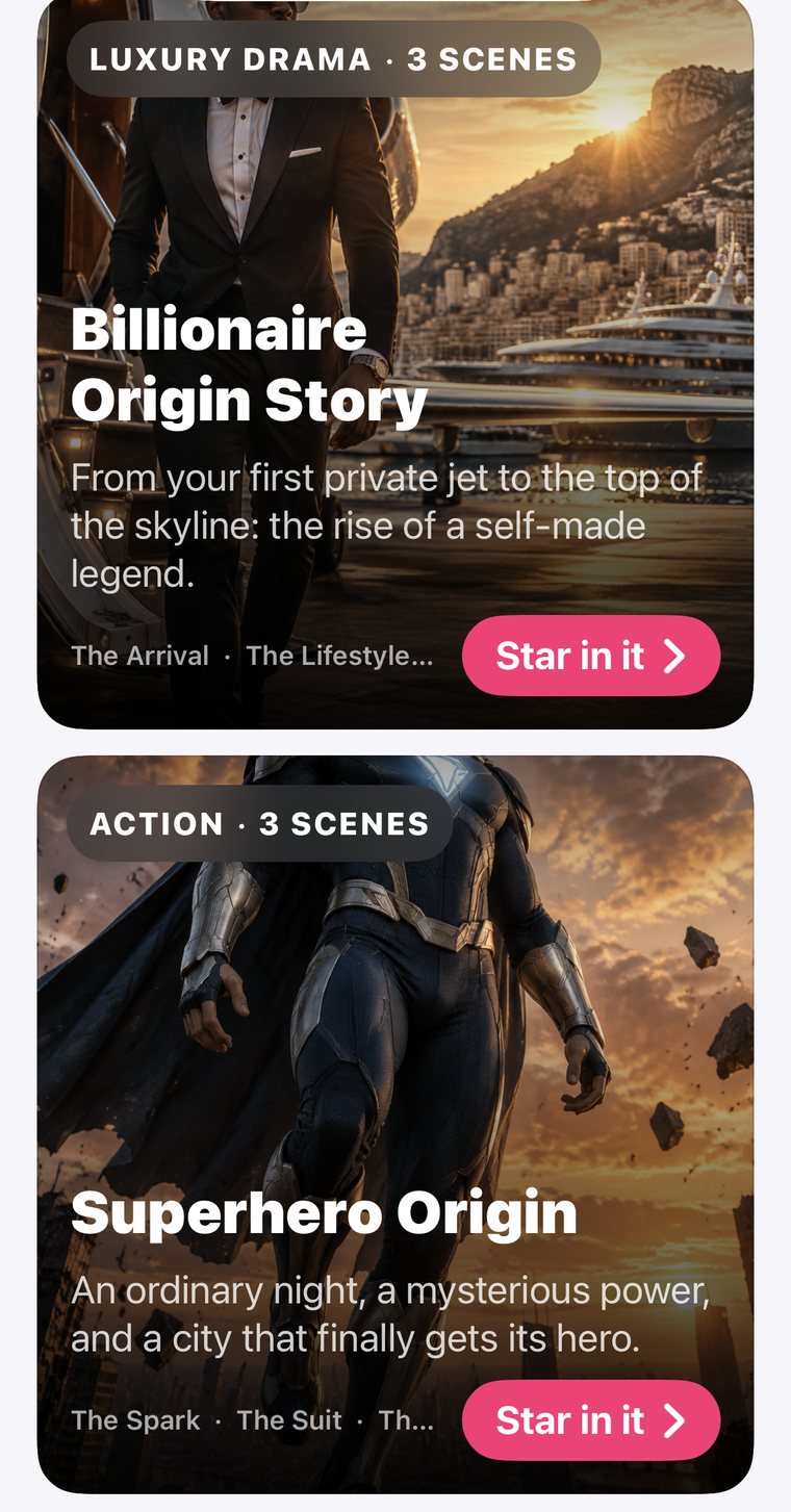 Movie-style stories in the Trendify app